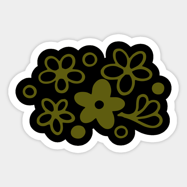 Vintage Pyrex Pattern - Spring Blossom (Green) Sticker by SmokyKitten